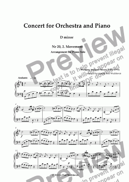 page one of Romanze (2. Movement  of   W. A. Mozart's Concert nr. 20)