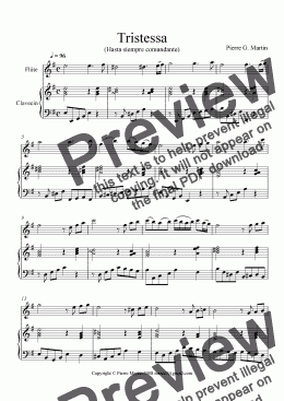 page one of Tristessa (flute & harpsichord)