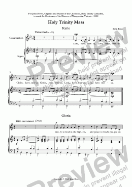 page one of Holy Trinity Mass (for Congregation, Organ)