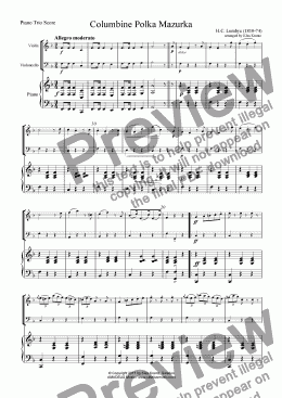 page one of Columbine Polka Mazurka for piano trio