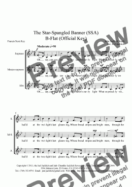 page one of The Star Spangled Banner (Bb) (SSA)