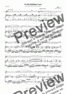 page one of O Mio Babbino Caro for Oboe & Piano