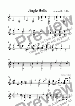 page one of Jingle Bells for 2 octave handchimes / bells
