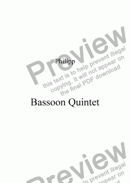 page one of Bassoon Quintet Movement I