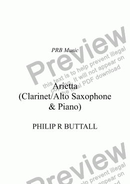 page one of Arietta (Solo Instrument & Piano)
