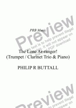 page one of The Lone Ar-ranger! (Trumpet / Clarinet Trio & Piano)