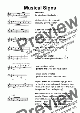 page one of Helpsheet: Musical Signs