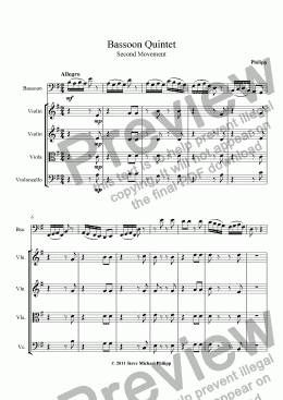 page one of Bassoon Quintet Movement II