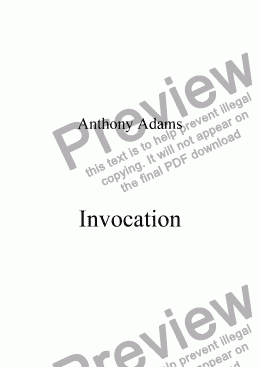 page one of Invocation