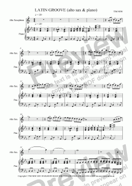 page one of LATIN GROOVE (alto sax & piano)