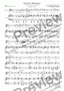 page one of Descant to 'Blaenwern' (Love divine, all loves excelling) PIANO VERSION