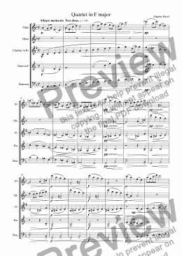 page one of String Quartet in F major
