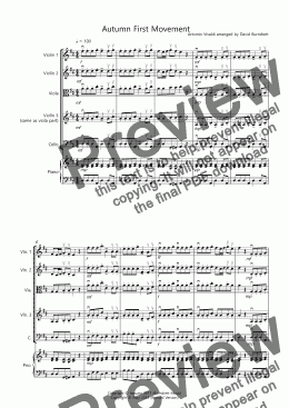 page one of Autumn "Four Seasons" For String Quartet