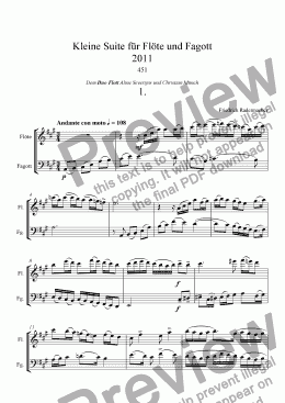 page one of Kleine Suite fuer Floete und Fagott