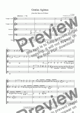page one of Gratias Agimus (brass quintet)