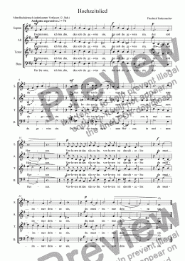 page one of Hochzeitslied