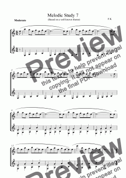 page one of Melodic Study 7