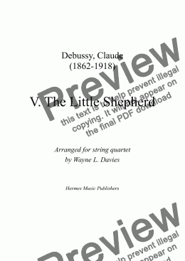 page one of 'The Little Shepherd' for String Quartet