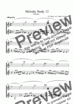 page one of Melodic Study 12