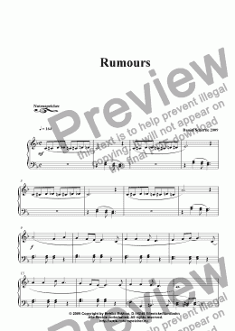 page one of Rumours (from Daniel Schertle's 20 Piano Sketches to Go)