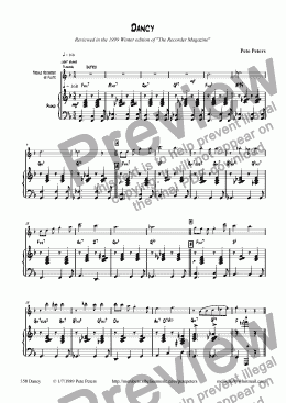 page one of Dancy [Pno + Rec or Flute]