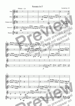 page one of Sonata in F