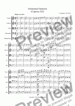 page one of Orchestral Outburst (Caprice #22)
