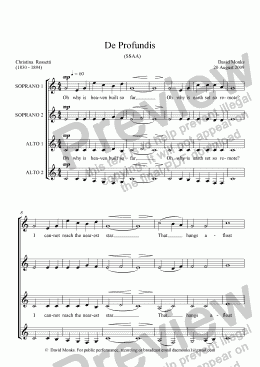 page one of De Profundis - SSAA