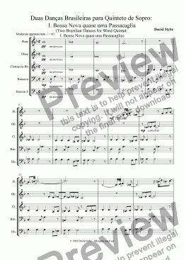 page one of Two Brazilian Dances for Wind Quintet