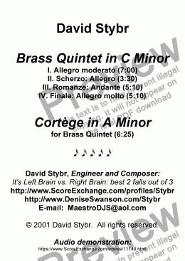 page one of Brass Quintet in C Minor (complete)