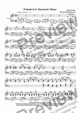 page one of Prélude in G Harmonic Minor