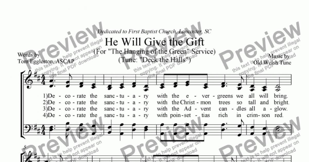 He Will Give the Gift (Hymn) Download Sheet Music PDF file
