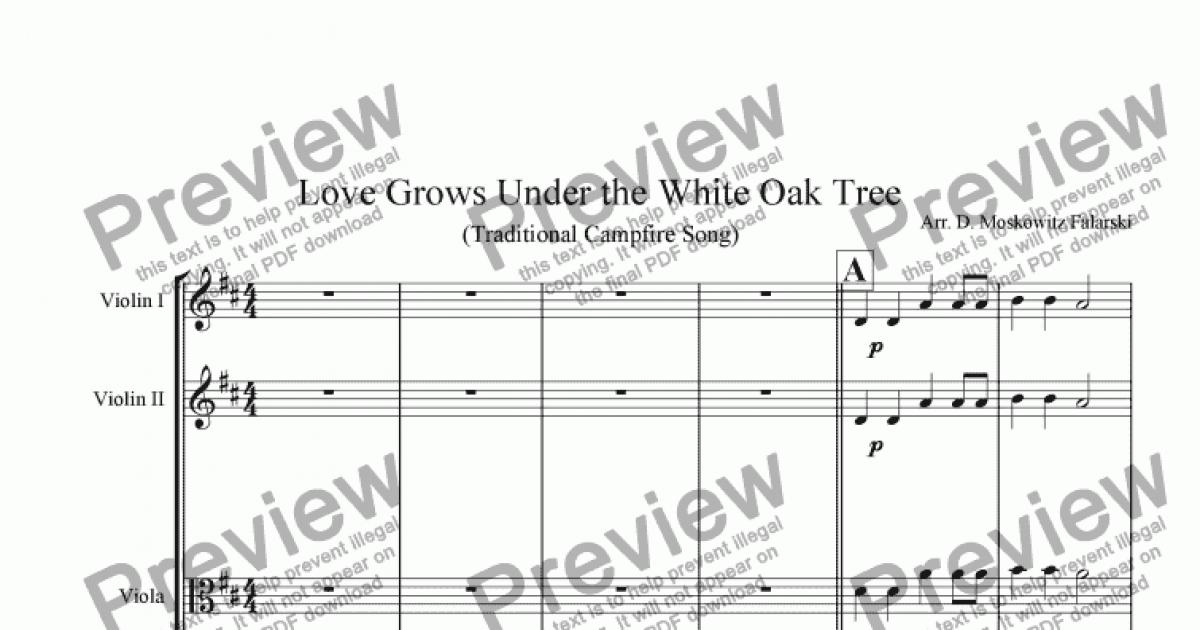 Love Grows under the White Oak Tree - Download Sheet Music PDF file