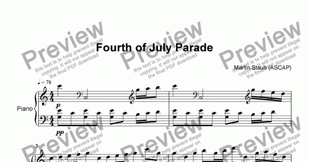 Fourth of July Parade - Download Sheet Music PDF file