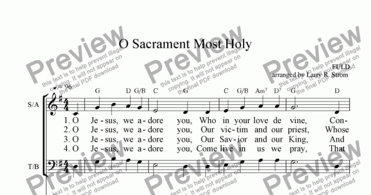 O Sacrament Most Holy - Download Sheet Music PDF file