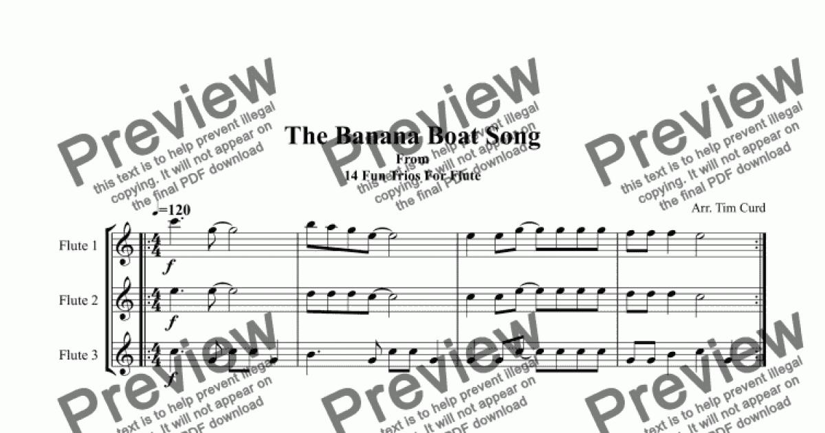 the banana boat song. clarinet trio for trio of clarinets