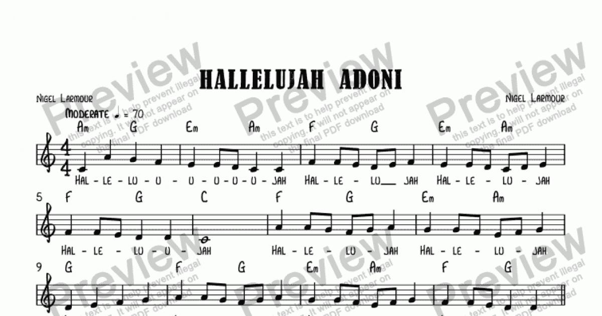 HALLELUJAH ADONI - Download Sheet Music PDF file
