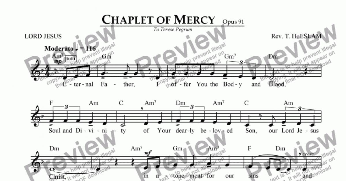 Chaplet of Mercy - Download Sheet Music PDF file