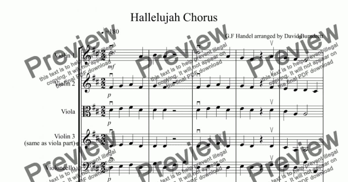 Hallelujah Chorus for String Orchestra - Download Sheet Music PDF file