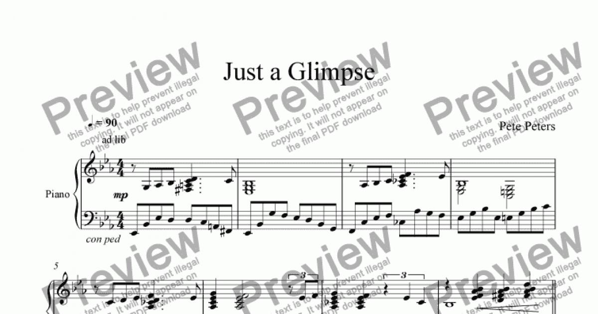 Just a Glimpse [Piano] - Download Sheet Music PDF file