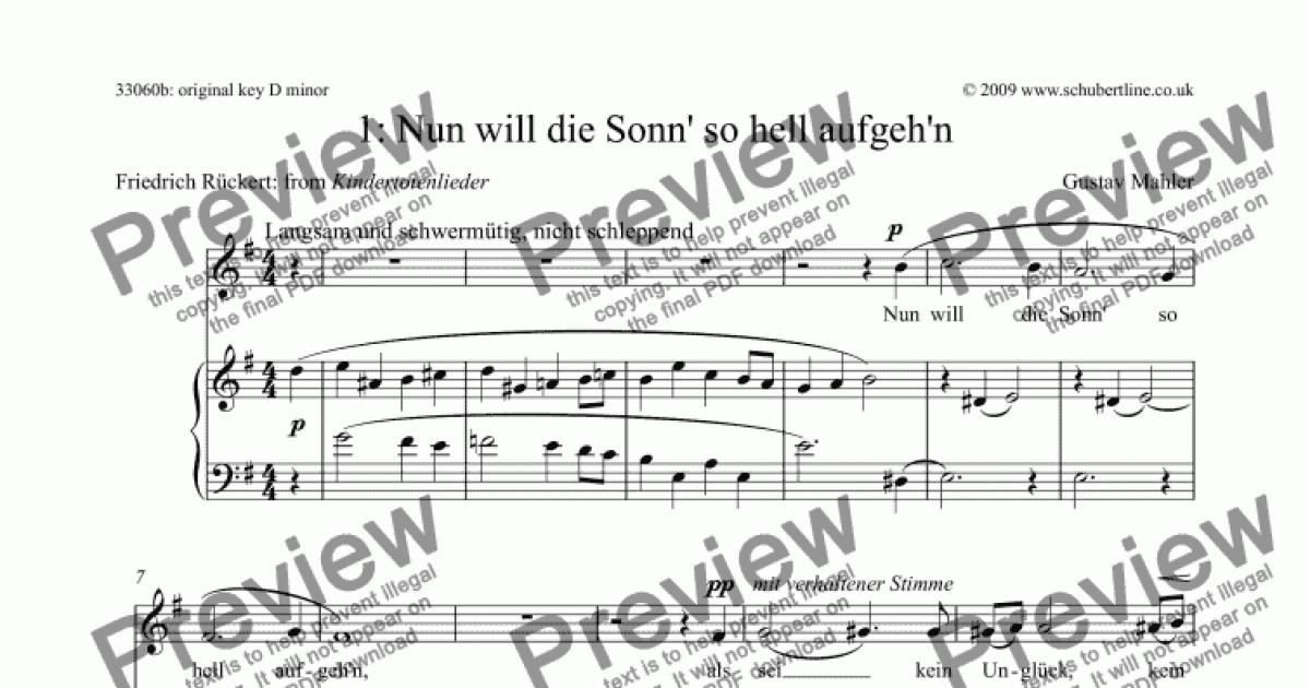 Nun Will Die Sonn So Hell Aufgeh N Download Sheet Music Pdf File