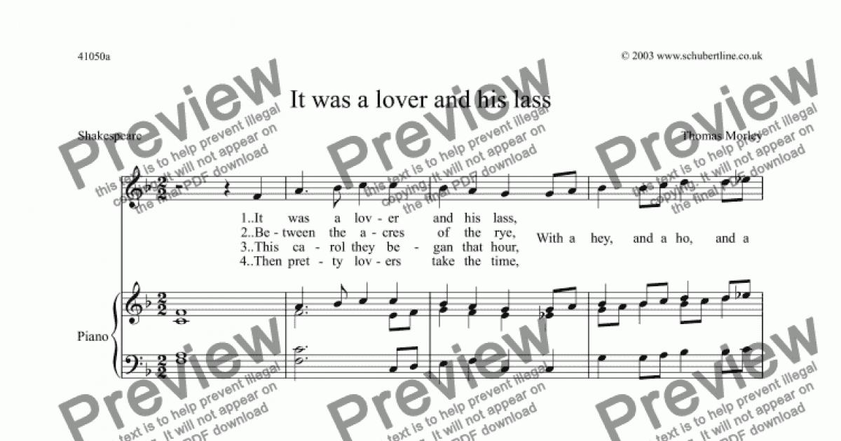 It Was A Lover And His Lass Morley Download Sheet Music Pdf File