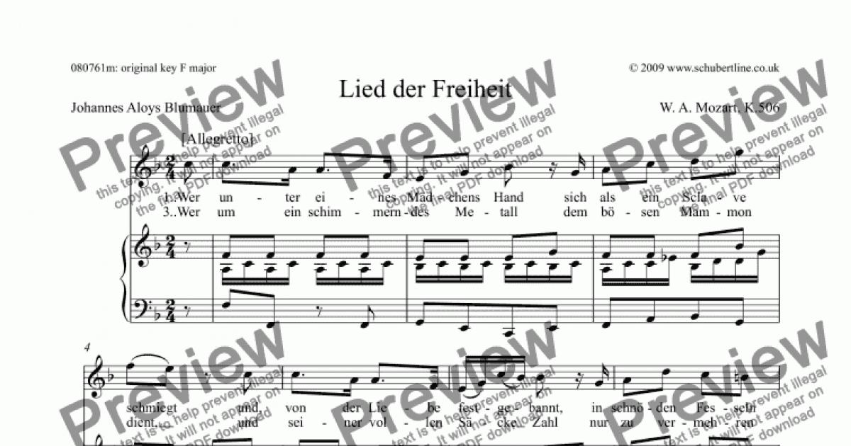 Lied der Freiheit - Download Sheet Music PDF file
