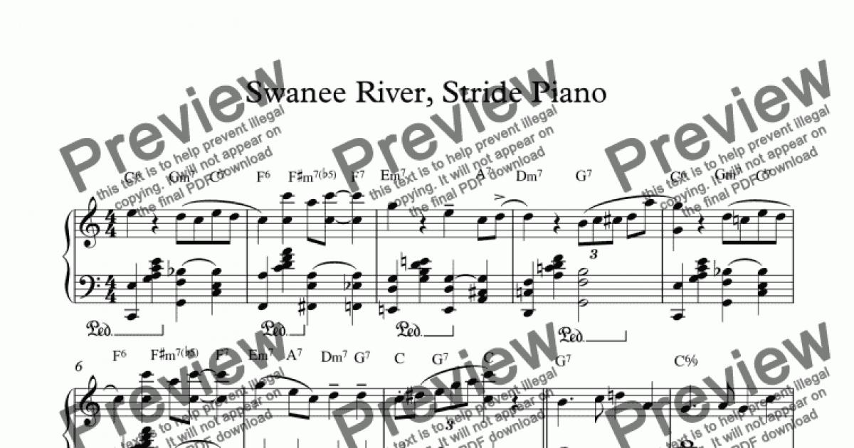 stride piano-Swanee River, stride piano - Download Sheet Music PDF