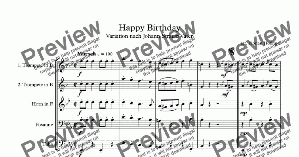 Happy Birthday - Download Sheet Music PDF file