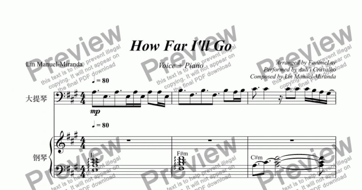 How Far I'll Go - Download Sheet Music PDF file