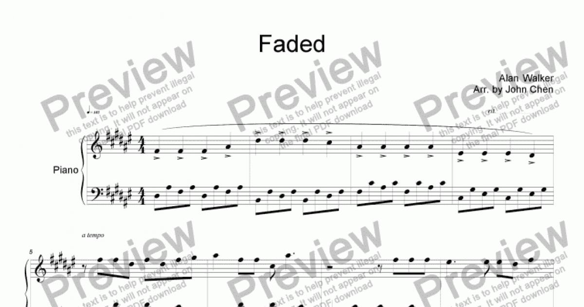 Faded Roblox Piano Notes