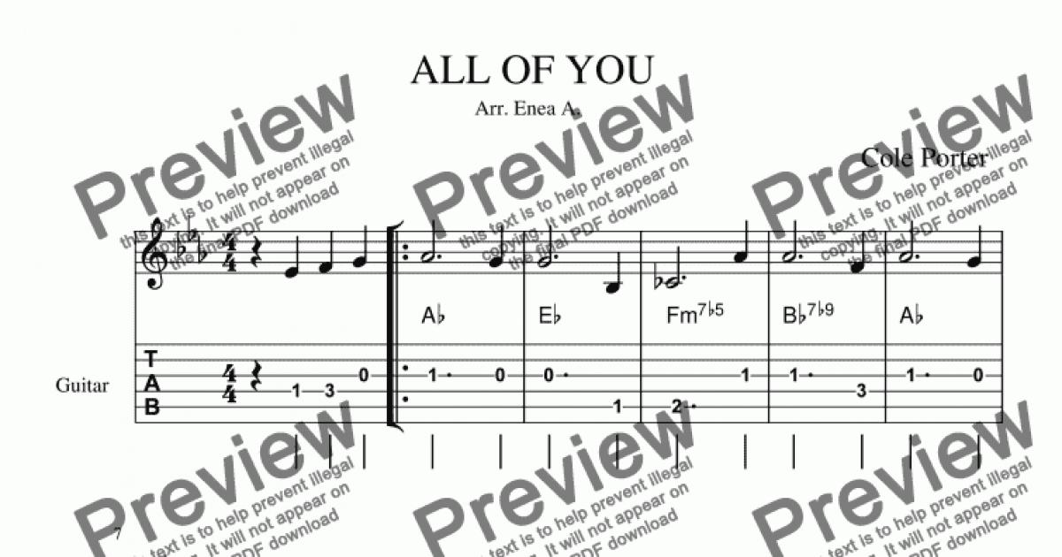 ALL OF YOU - Download Sheet Music PDF file