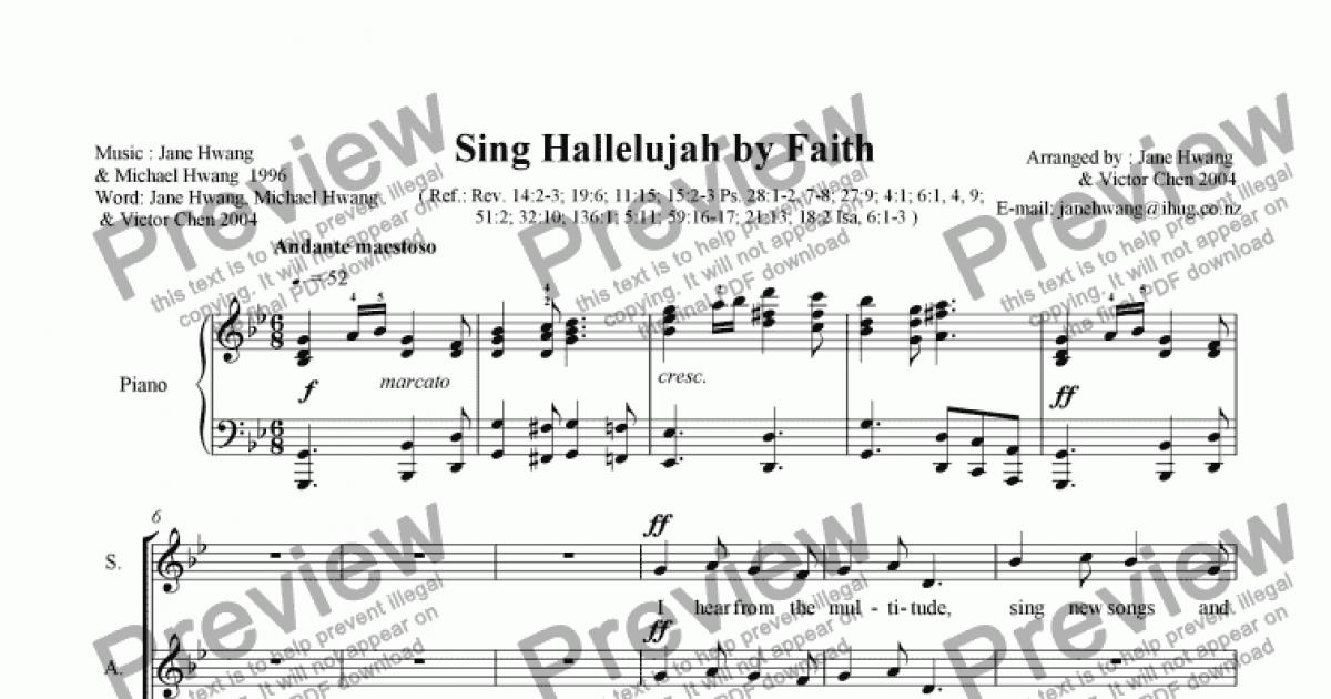 Sing Hallelujah by Faith(SATB+Pno.) - Download Sheet Music PDF file
