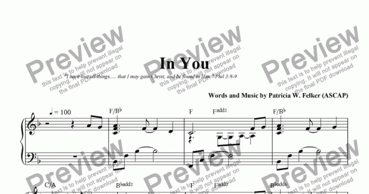 In You - Download Sheet Music PDF file